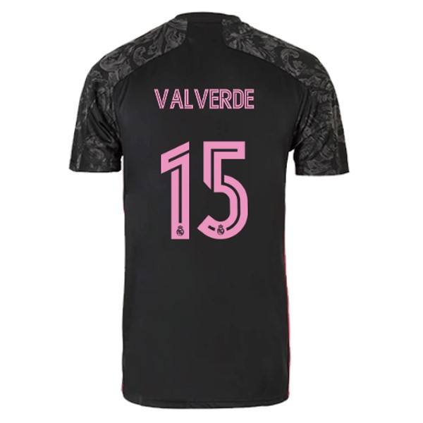 Trikot Real Madrid Ausweich NO.15 Valverde 2020-21 Schwarz Fussballtrikots Günstig